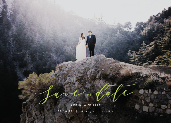 'Ever After (Greenery)' Save the Date Card