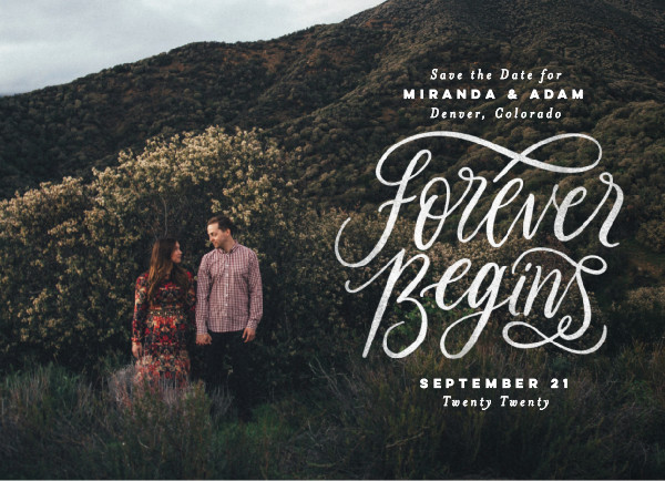 'Forever Begins (Chalk)' Wedding Save the Dates