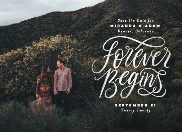 'Forever Begins (Chalk)' Photo Save the Dates