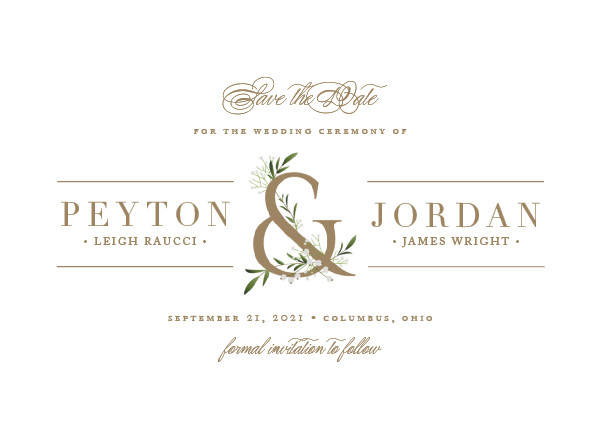 'Adorned Ampersand (Antique)' Gold Save the Dates