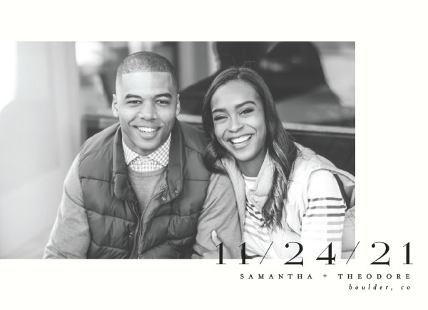 'Offset Date (Ivory)' Wedding Save the Dates