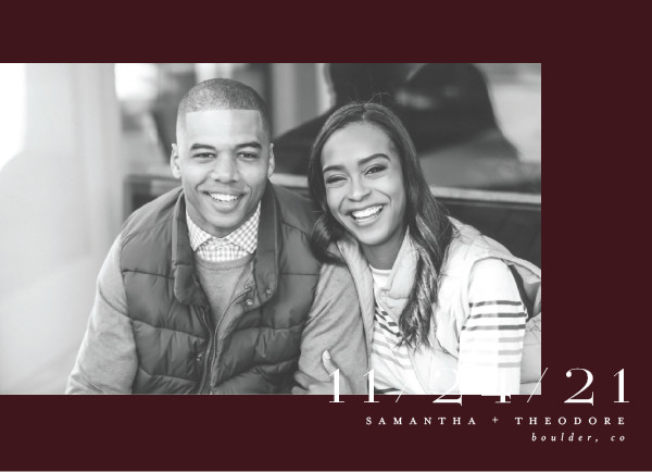 'Offset Date (Maroon)' Save-the-Dates