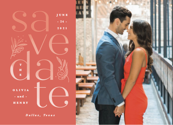 'Sunset Ombre (Coral)' Save the Dates