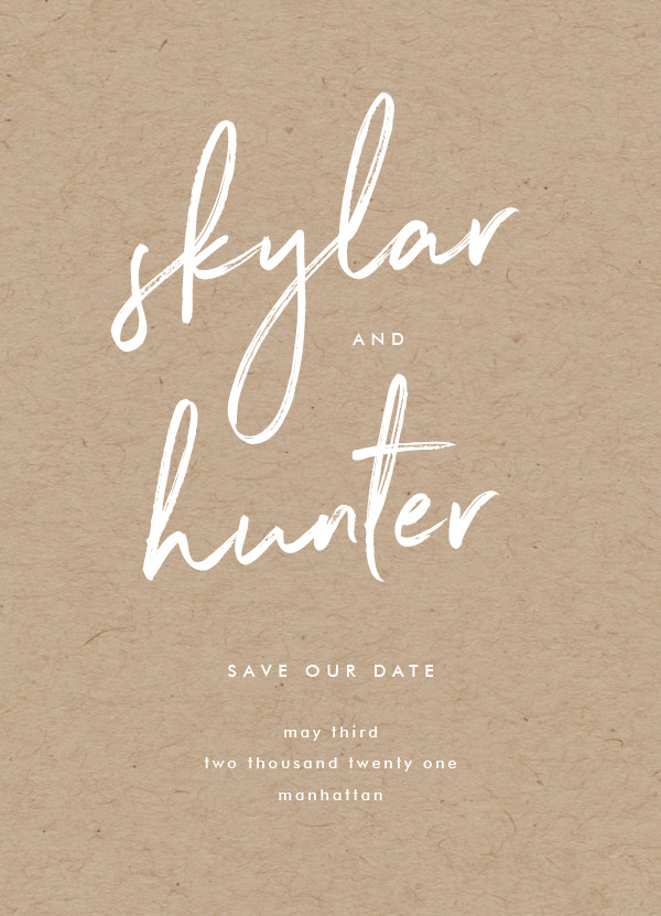 'Funky Names (Kraft)' Save-the-Dates