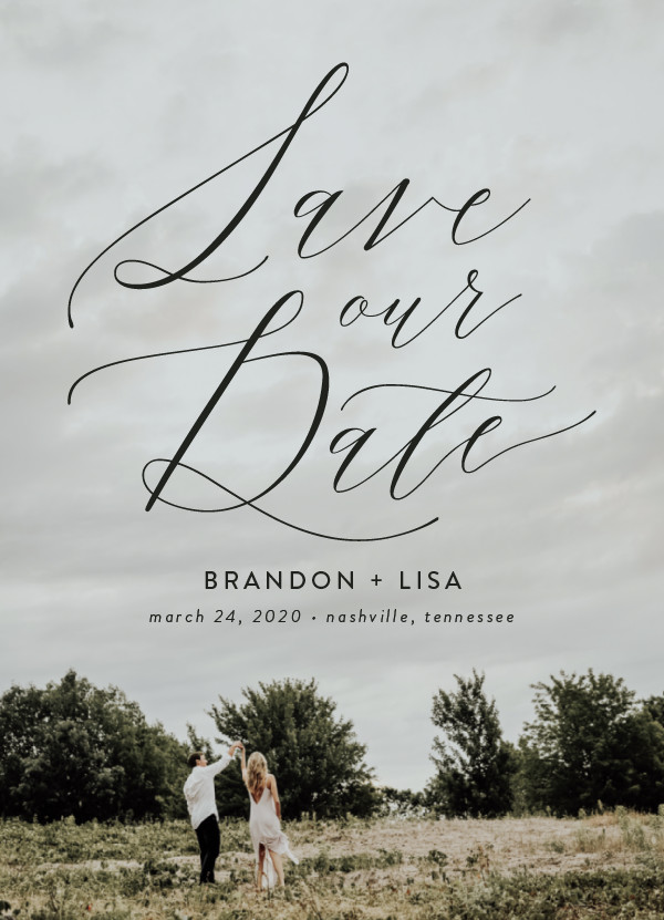 'Flowing Love (Jet Black)' Save-the-Dates