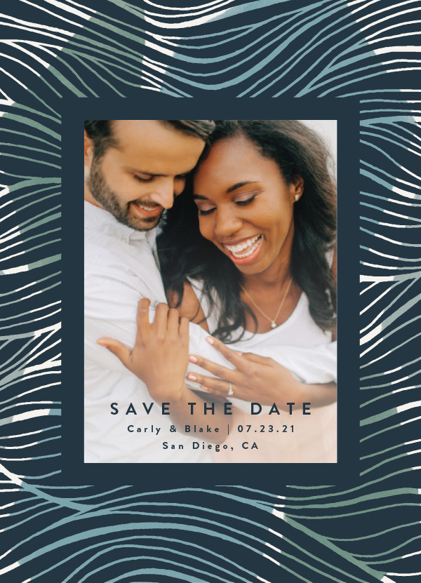 'Tropical (Navy)' Save-the-Date