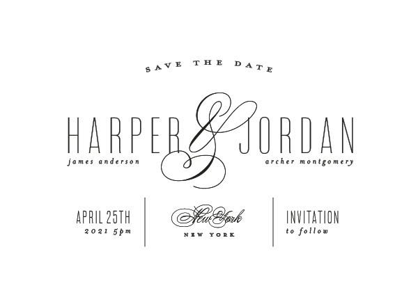 'Scripted Ampersand (Midnight)' Save-the-Dates