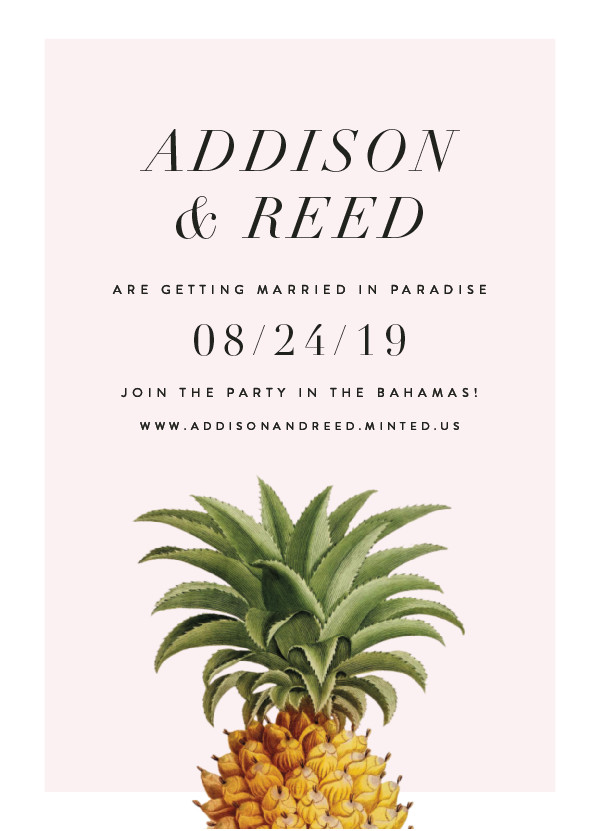 'Party In Paradise (Rose)' Save-the-Date