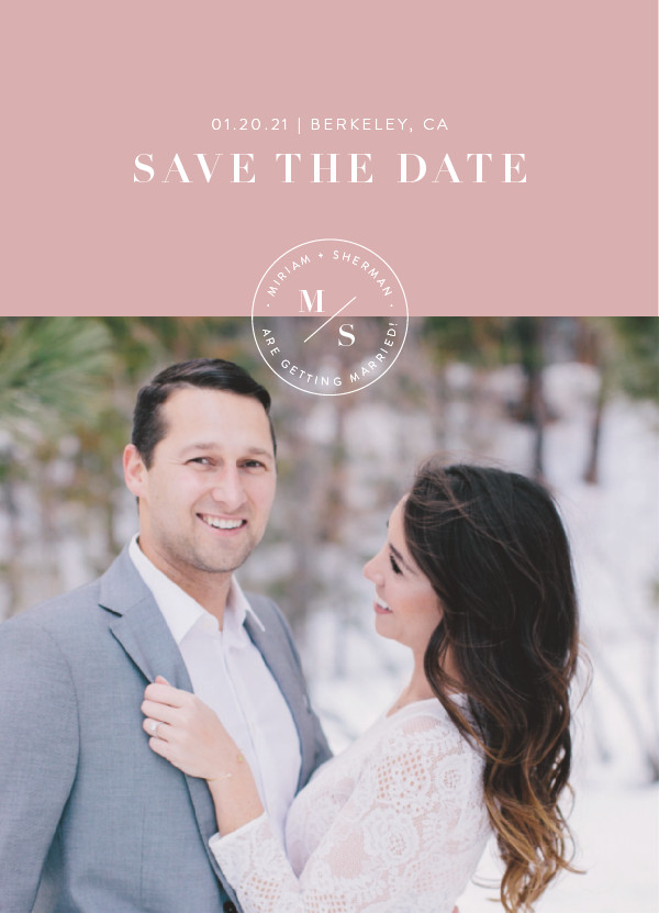 'Simple Stamp (Blush)' Wedding Save the Date