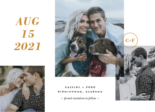 'Layers Of Love (Golden)' Wedding Save the Dates