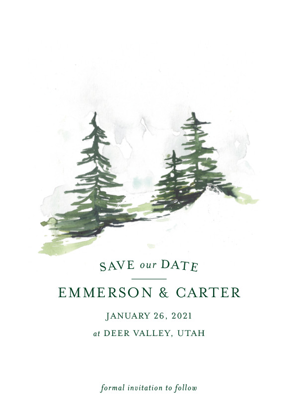 'On The Slopes (Pine)' Save-the-Date