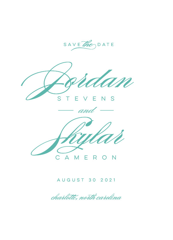 'Waltz (Teal)' Formal Save the Dates
