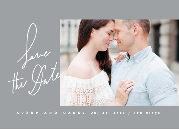 'Scribbled (Slate)' Wedding Save the Date