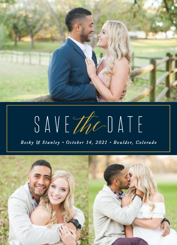 'Opulent (Navy)' Save the Date Card