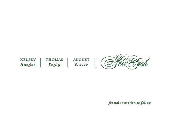 'White Space (Spruce)' Formal Save the Dates
