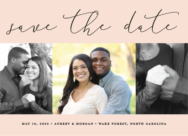 'Etched In Love (Blush)' Save the Date