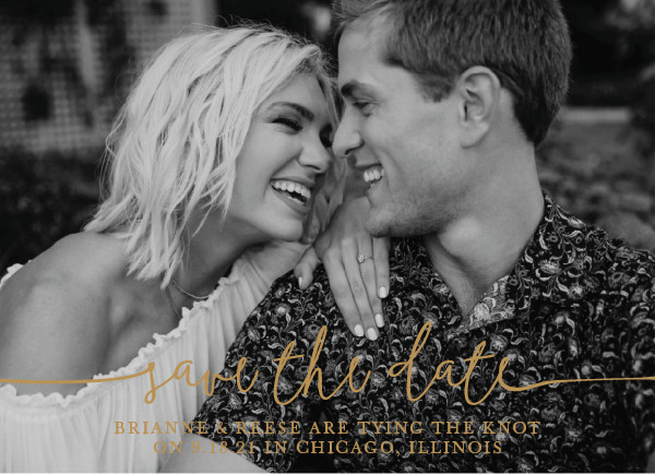 'Boho Love (Champagne)' Gold Save the Dates