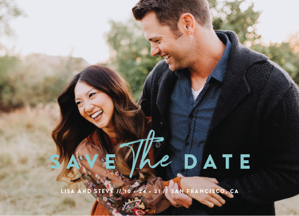 'Modern Classic (Sapphire)' Save the Date Card