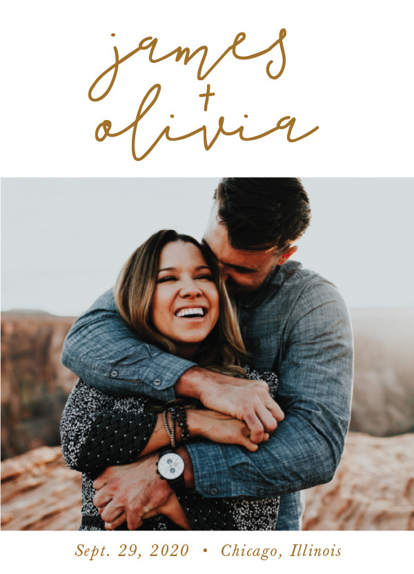 'Modern Love (Copper)' Gold Save the Dates