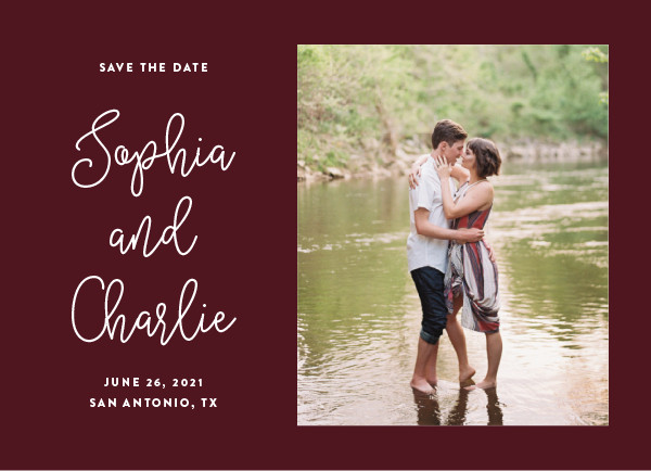 'Adoration (Scarlet)' Save the Date Card