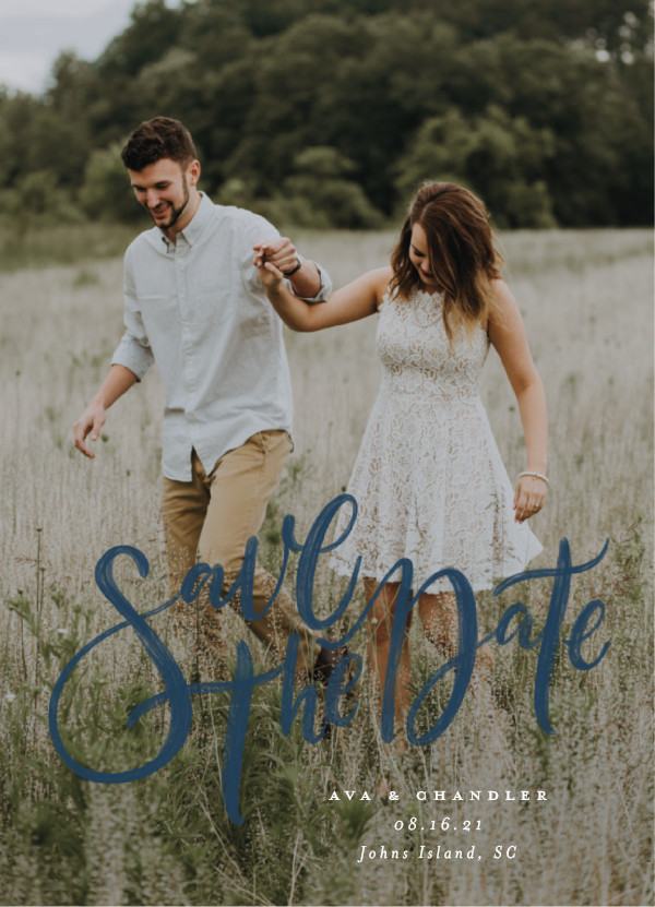'Summertime Love (Navy)' Wedding Save the Date