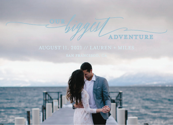 'Our Biggest Adventure (Blue Harbor)' Save the Date Card