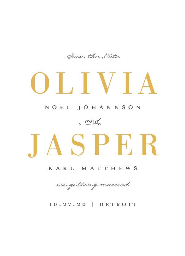 'Over The Moon (Mustard)' Wedding Save the Date