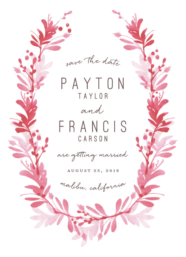 'Willow Frame (Petal)' Save the Date Card