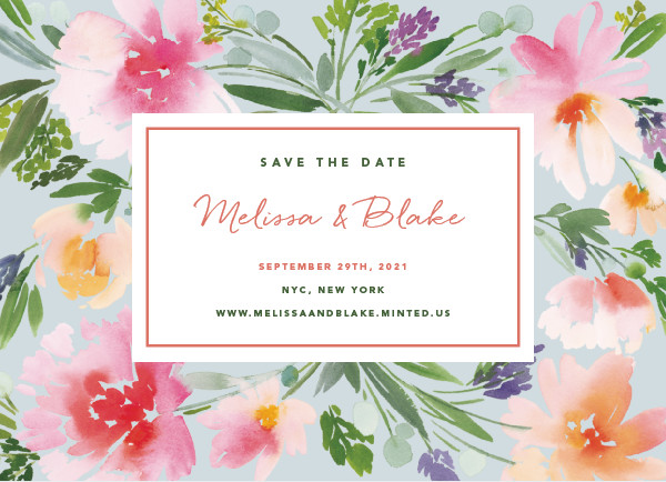 'Eliza (Teal)' Save-the-Date