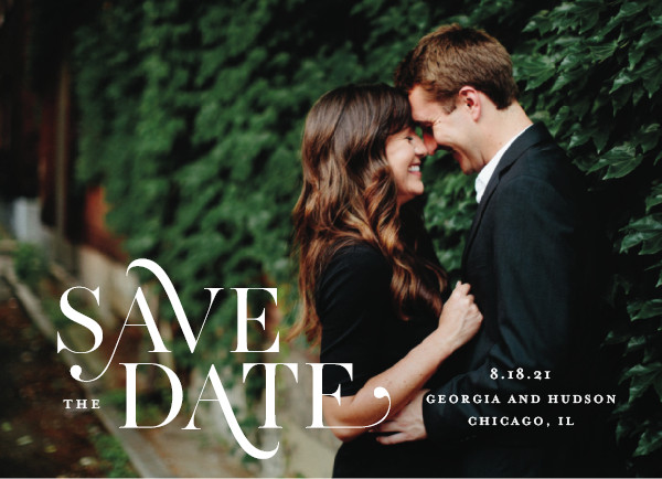 'Stacked Serif (Cream)' Save the Dates
