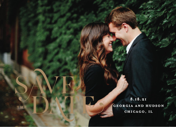 'Stacked Serif (Antique)' Save the Date Card
