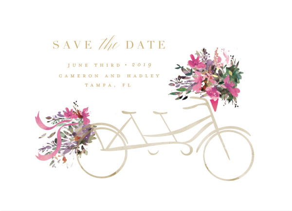 'Bicycle For Two (Caramel)' Save the Dates