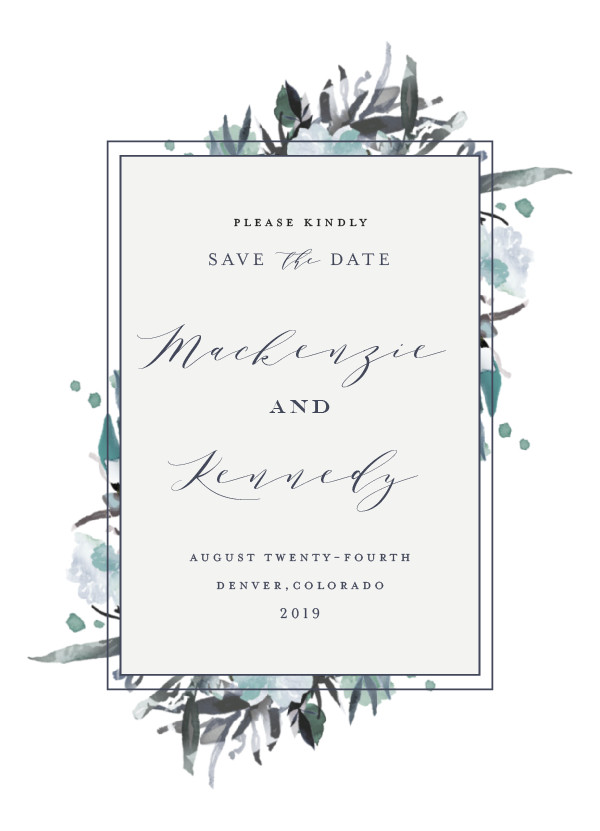 'Moody Blooms (Sea Blooms)' Wedding Save the Date