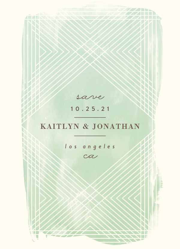 'Masked Wash (Evergreen)' Wedding Save the Date