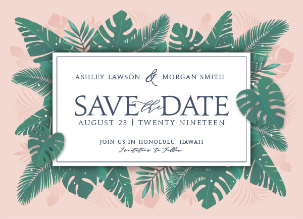 'Paradise (Mulberry)' Tropical Save the Dates