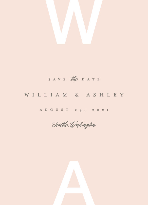 'Initially Bold (Blush)' Formal Save the Dates