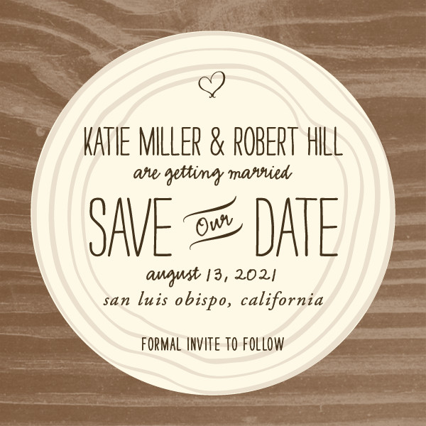 'Wood Carving (Milk Chocolate)' Save-the-Dates