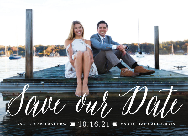 'Modern Script (Cloud)' Save-the-Dates