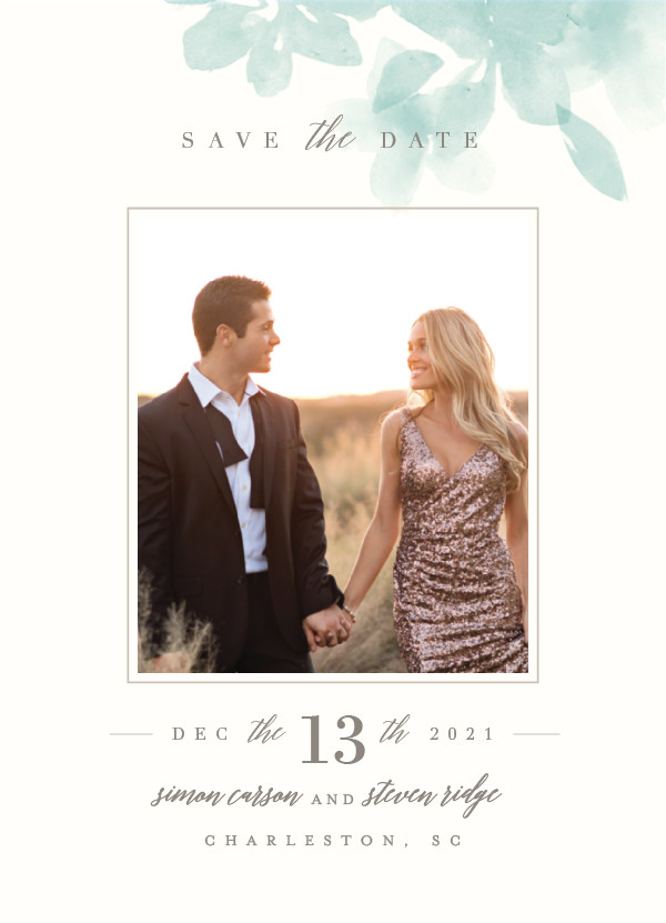 'Formal Frame (Sky)' Save the Date Card