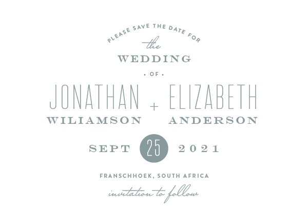 'Formal Plain (Dove)' Wedding Save the Date