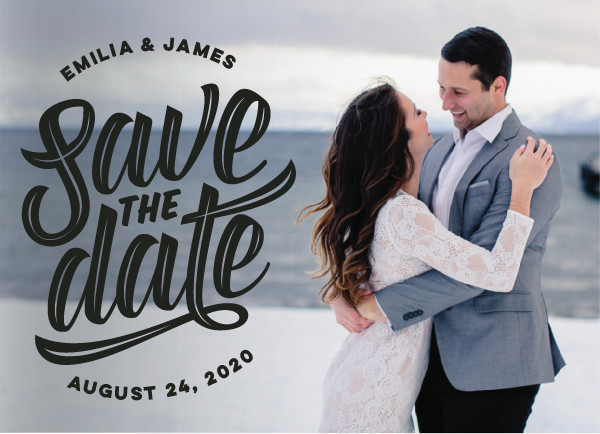 'Super Scripty (Tuxedo)' Save the Date