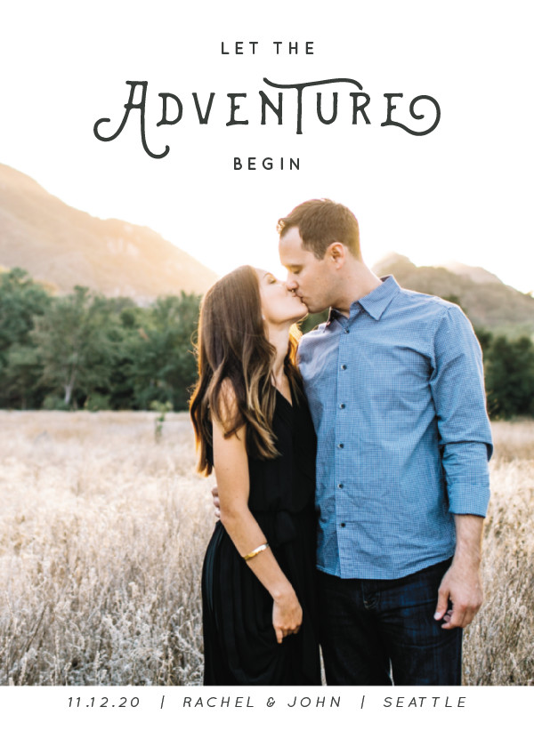 'The Adventure (Slate)' White Save the Dates