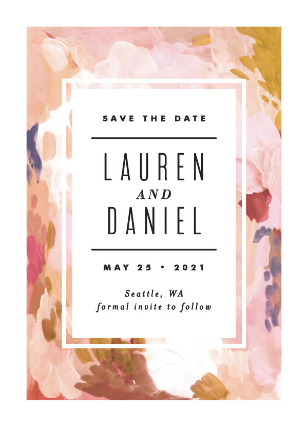 'Abstract Art (Blush)' Save-the-Dates