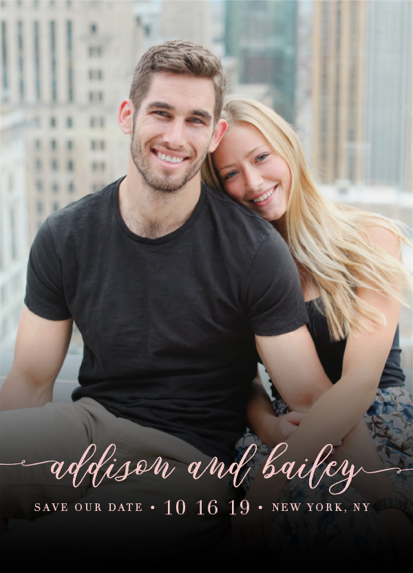 'Simply Us (Blush)' Pink Save the Dates