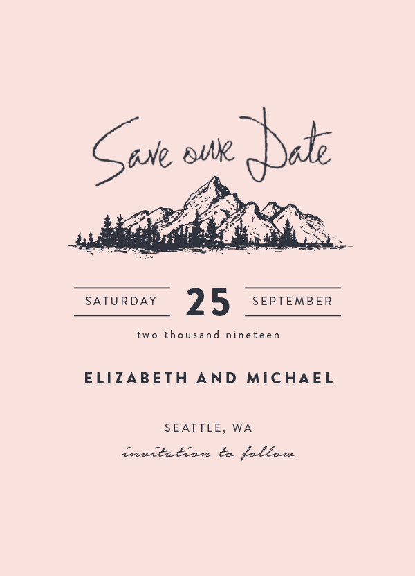 'Mountains (Rose Quartz)' Save the Date