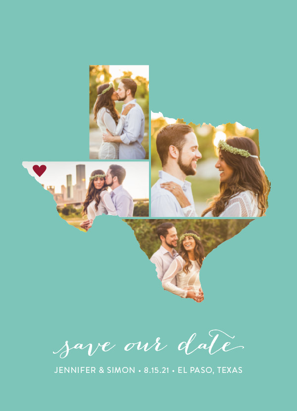 'Texas Love Location (Aqua)' Save the Dates