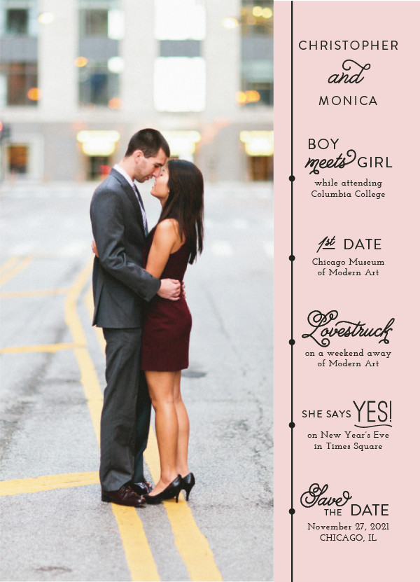 'Our Timeline (Blush)' Save-the-Dates