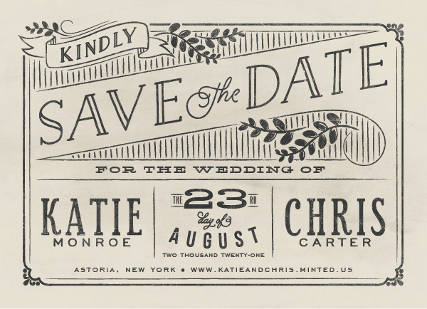 'Slated Forever (Taupe)' Save-the-Date