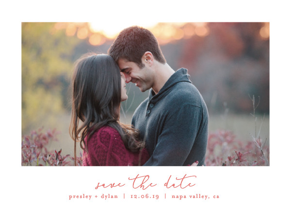 'Pure (Coral)' Save the Date Card