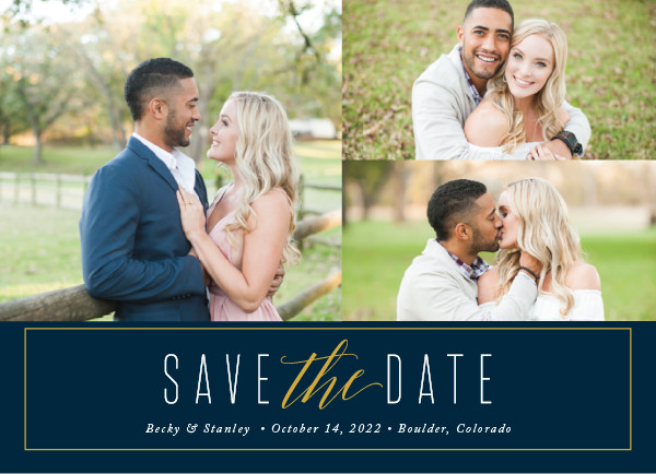 'Opulent (Navy)' Save-the-Date